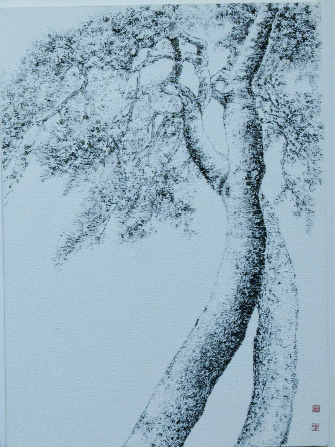 사랑, 65cm x 80cm, 먹 혼합재료, 캔버스에 그림