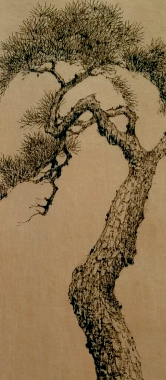 솔(소나무), 50cm x 120cm, 화선지에 먹