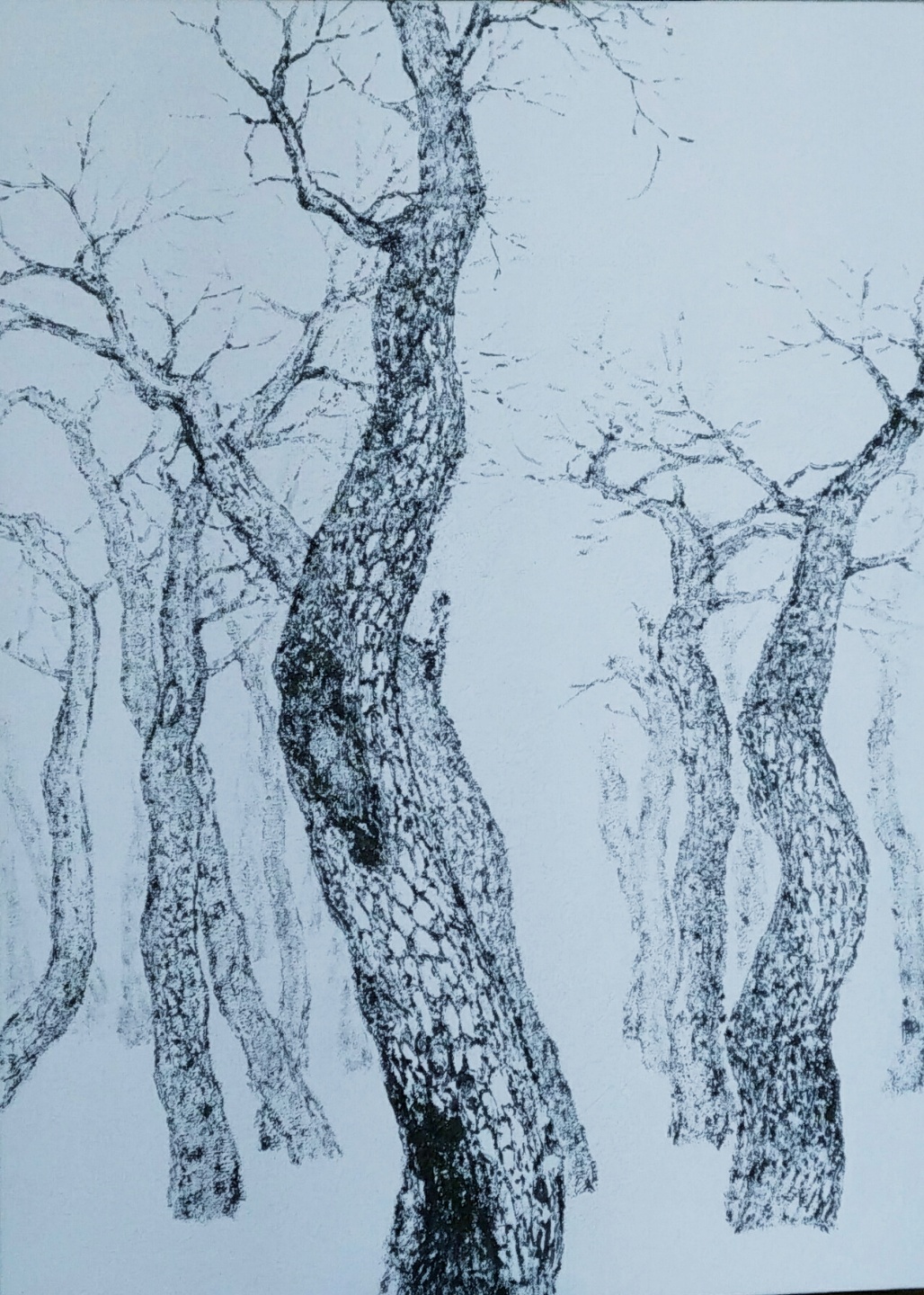 인내, 50cm x 120cm, 먹과 혼합재료, 캔버스에 그림