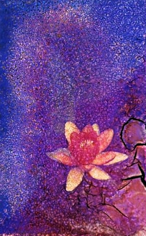 풍경을 넘어서: 컬러슬라이드 필름으로 촬영, 현상후 화학적 처리로 유제면에 이미지의  색상혼합과 그물 모양의 주름을 형성한 작품