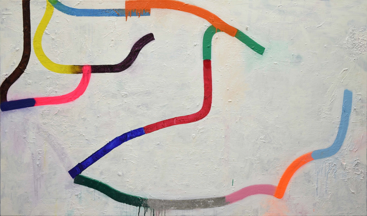 잘려진 나뭇가지들-2,cut branches,oil,spray paint on canvas,97x162.3cm,2020-2 잘려진 나뭇가지들-2,cut branches,oil,spray paint on canvas,97x162.3cm,2020-2