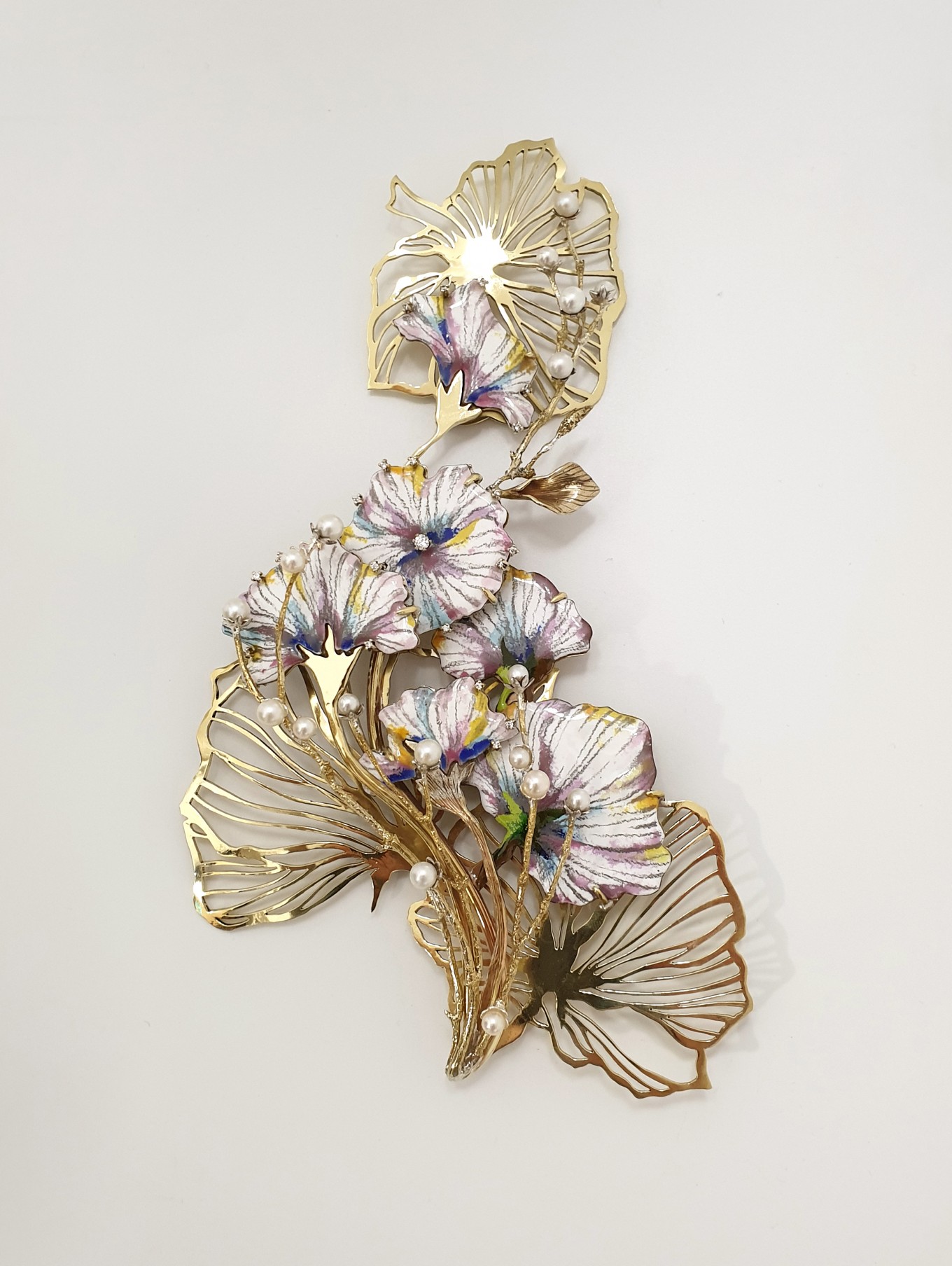 꽃비가 내리는 봄처럼2 (정은, 황동, 적동, 칠보, 연필, 진주, 시그니티 / 130X210X30mm)