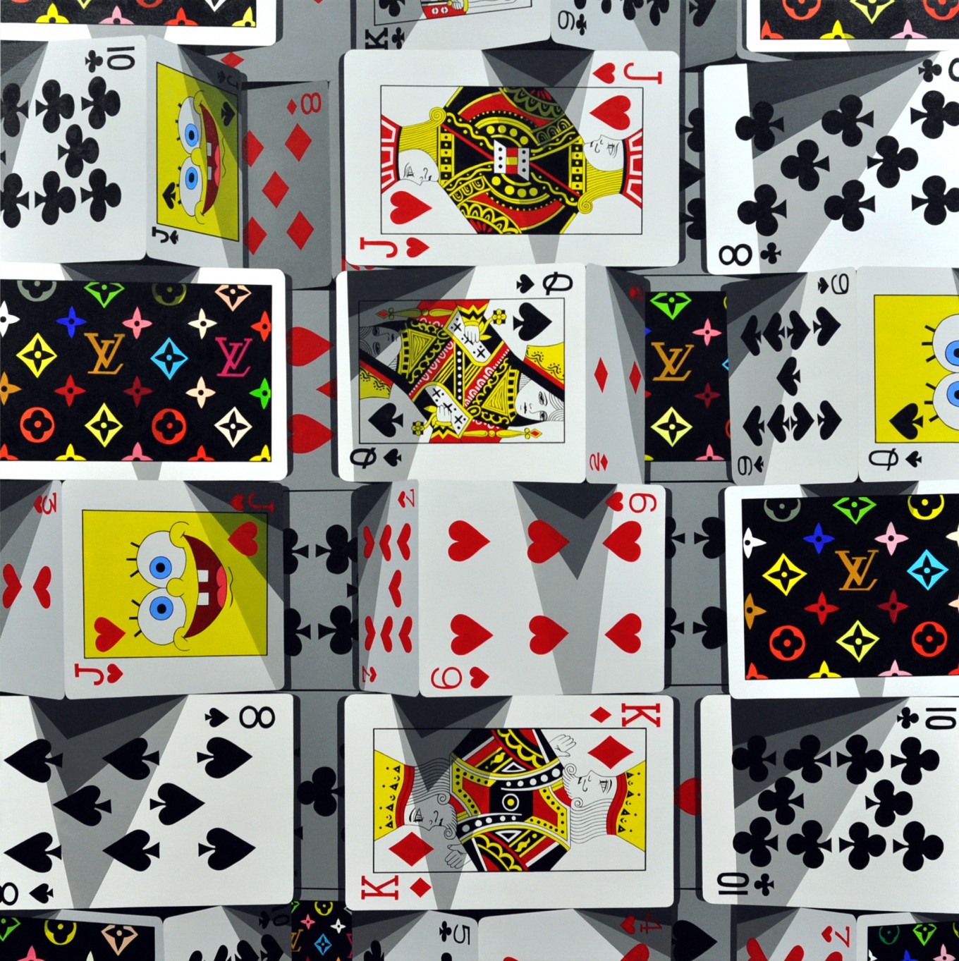 The tower of card _130.5x130.5cm oil on canvas 2018