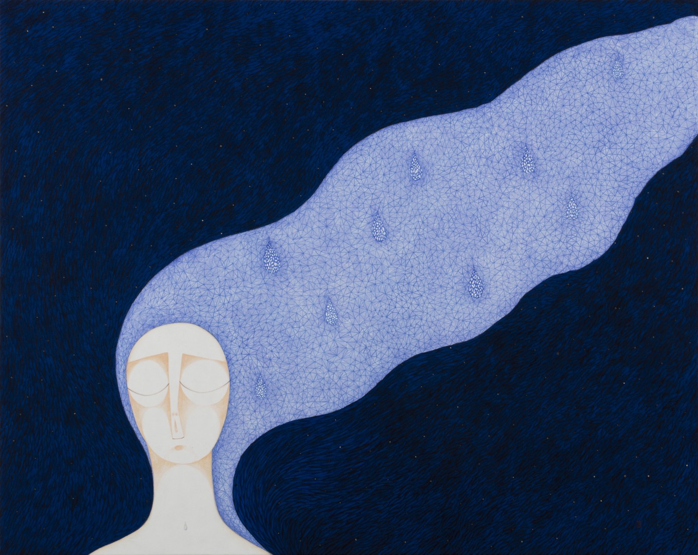 흐르는, 71.5x91, 한지에 채색, 2020