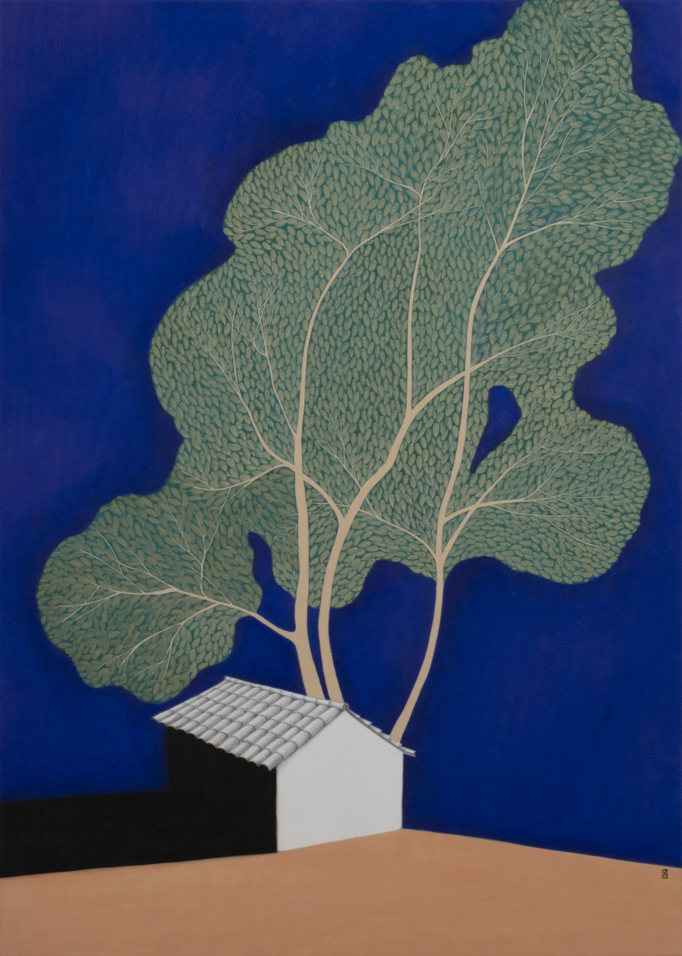 잃어버린 시간, 91x65, 한지에 채색,  2020