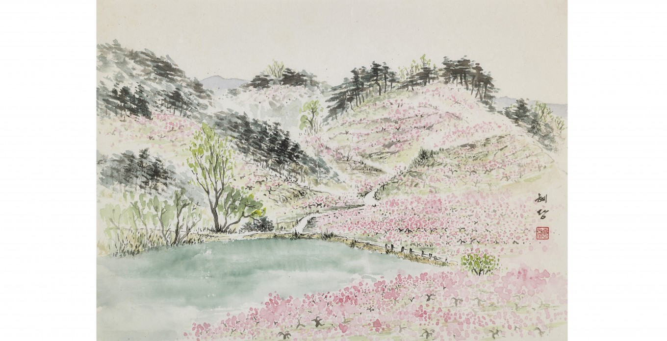 반곡지의 봄 49×35cm 한지에 수묵담채