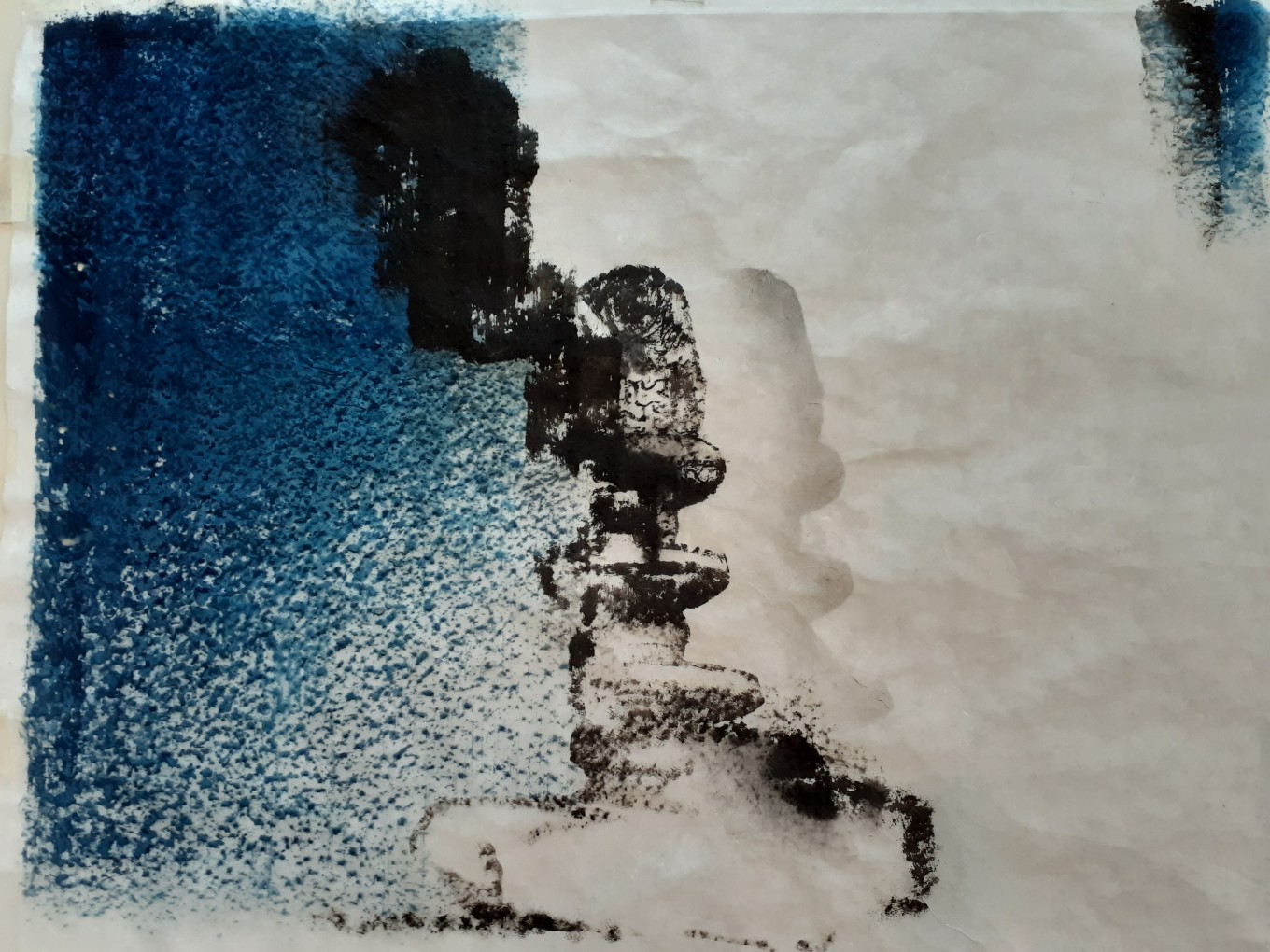 용장사지 3층석분-정면에서 본 용장사지 3층석분과 그 정신을 그렸다