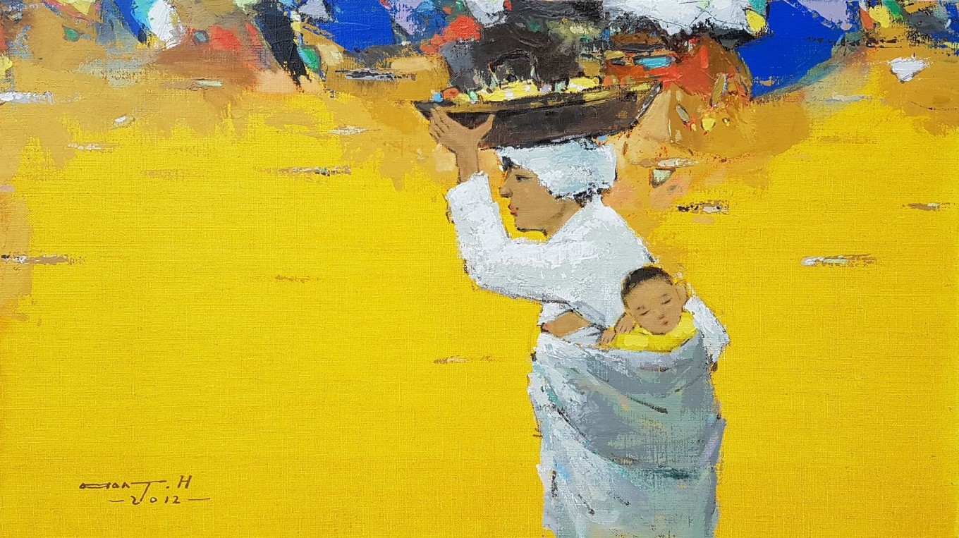 아름다운기억-모정 그 이후의 그리움/acrylic on canvas/2012-따뜻한 어머니 품속이 그리운 유년의 기억소환.