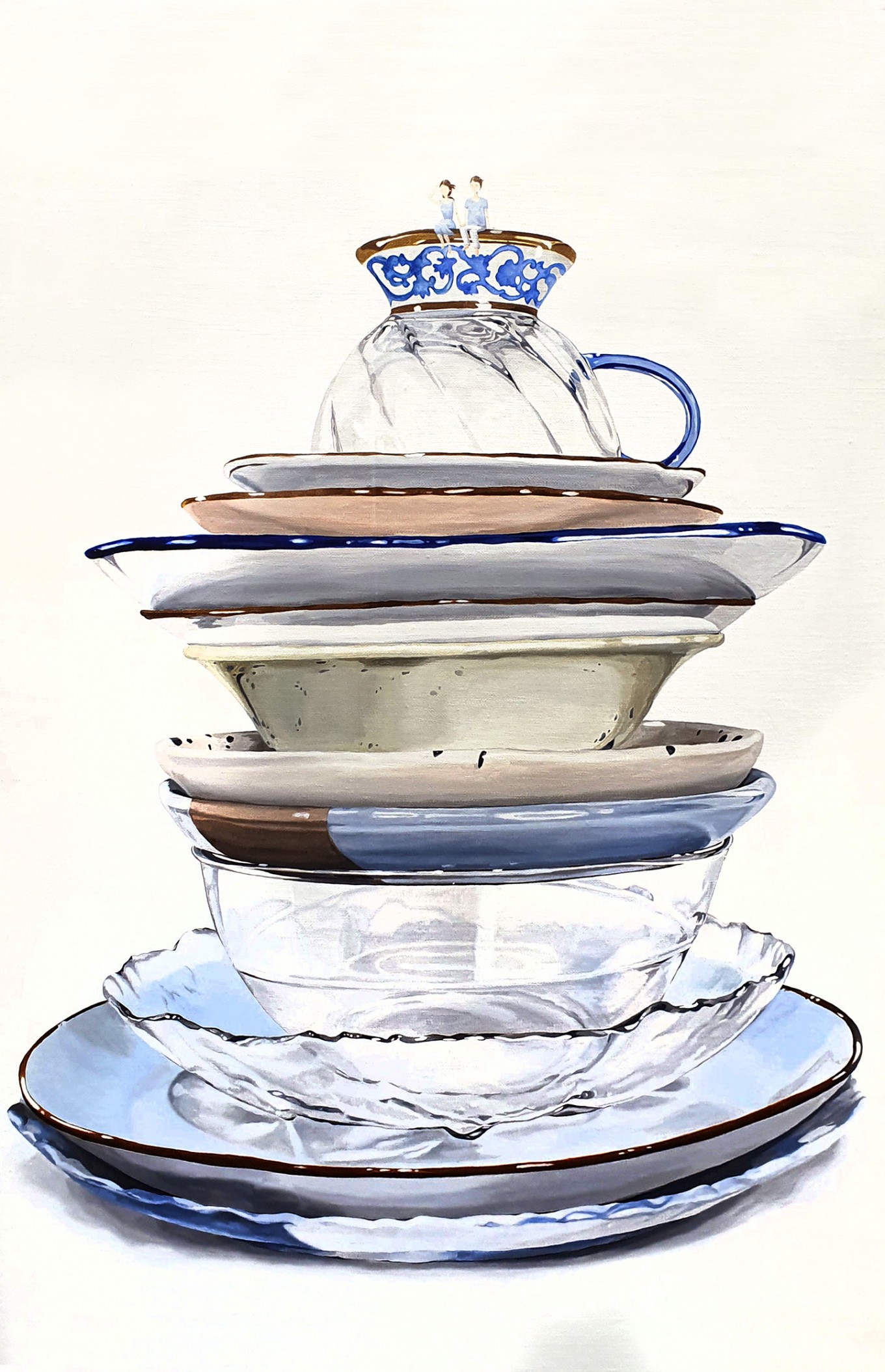 산책/ 강아지와 소녀가 산책을 한다.