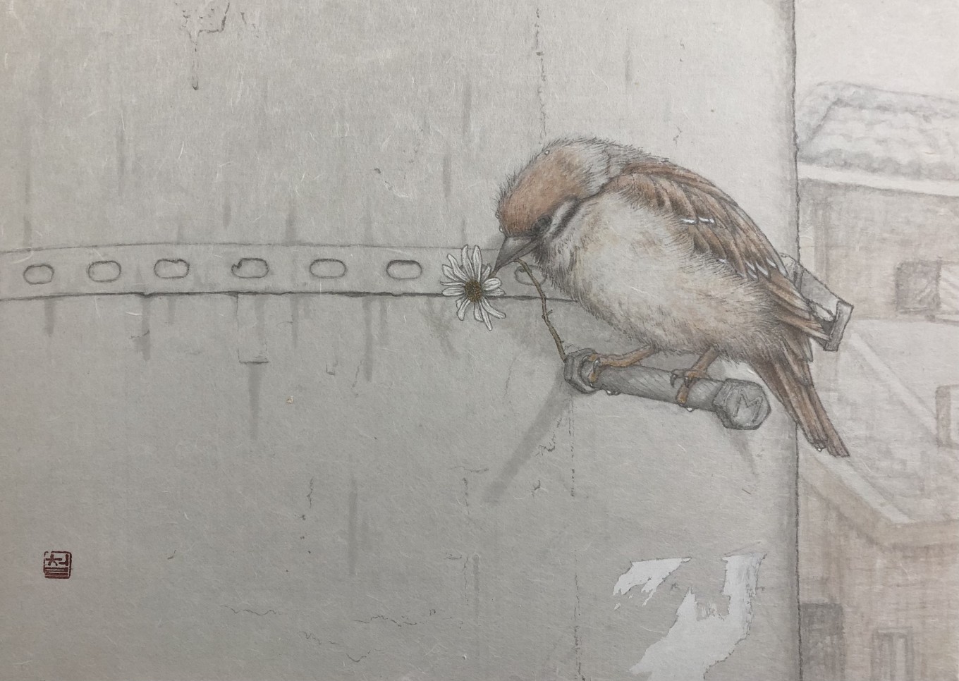 自畵 21-03. 비가 내렸다 | 비를 맞은 대상은 나 자신.