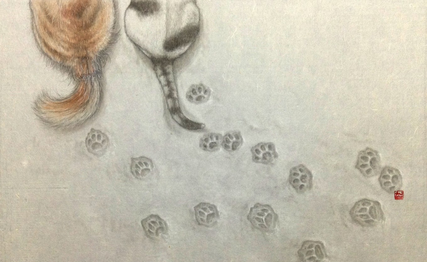 自畵 15-11. 견묘지간 | 자연 속 천적지간. 인간 속 친구지간.