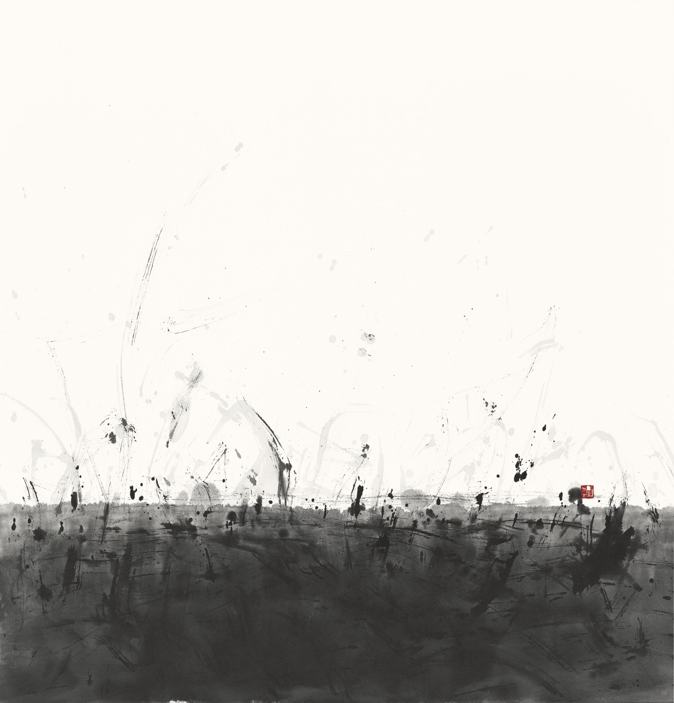 산책. 80*50cm. 종이에 수묵 .2021  #산책 #생명 #추억