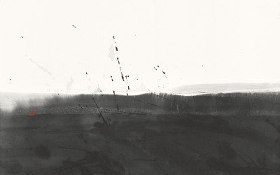 하늘과 땅 사이. 62.5*52.5cm. 종이에 수묵 .2021  #수묵 #자연 #산책