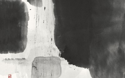 휴. 37.5*65cm. 종이에 수묵 .2021  #자연 #휴식 #수묵