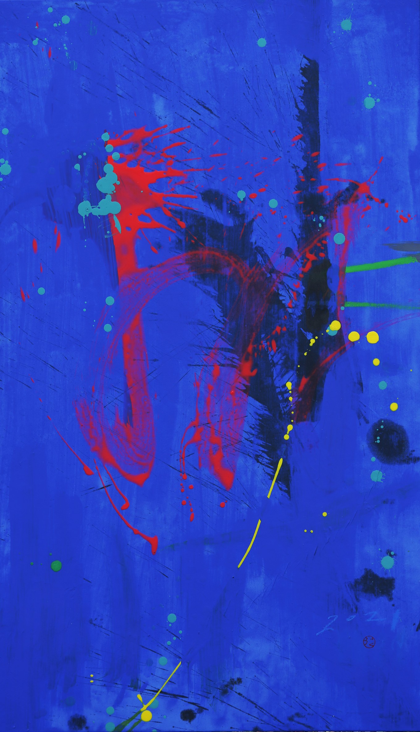 그리고, 은밀한 일상의 서사 91x53cm 한지위에 혼합재료 2021