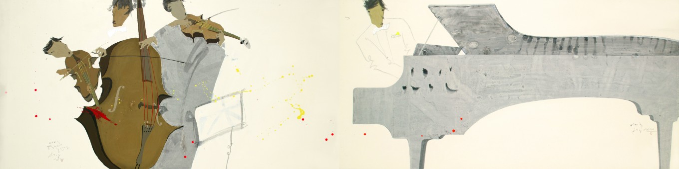 어이쿠 123x490cm 한지위에 혼합재료 2018