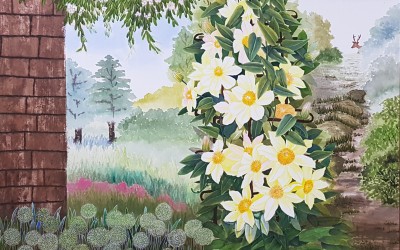 행복한 동화나라를 상상으로 그렸습니다