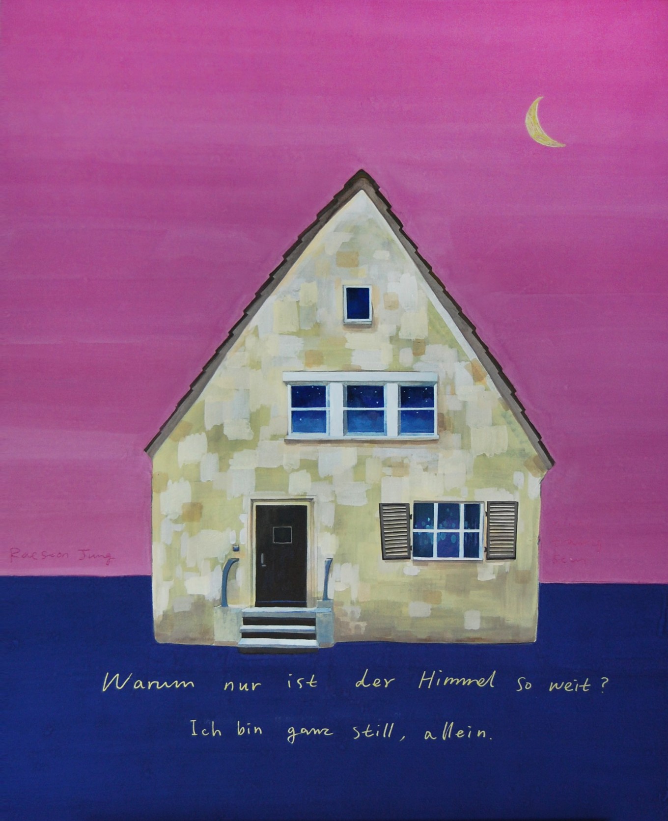 Silent night 90 x 73cm mixed material on paper  2019