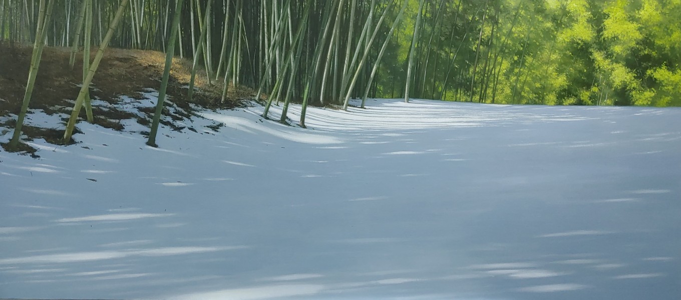 빛과 바람이 연출하는 대숲의 이미지를 나의 회화언어로 형상화 한 작품