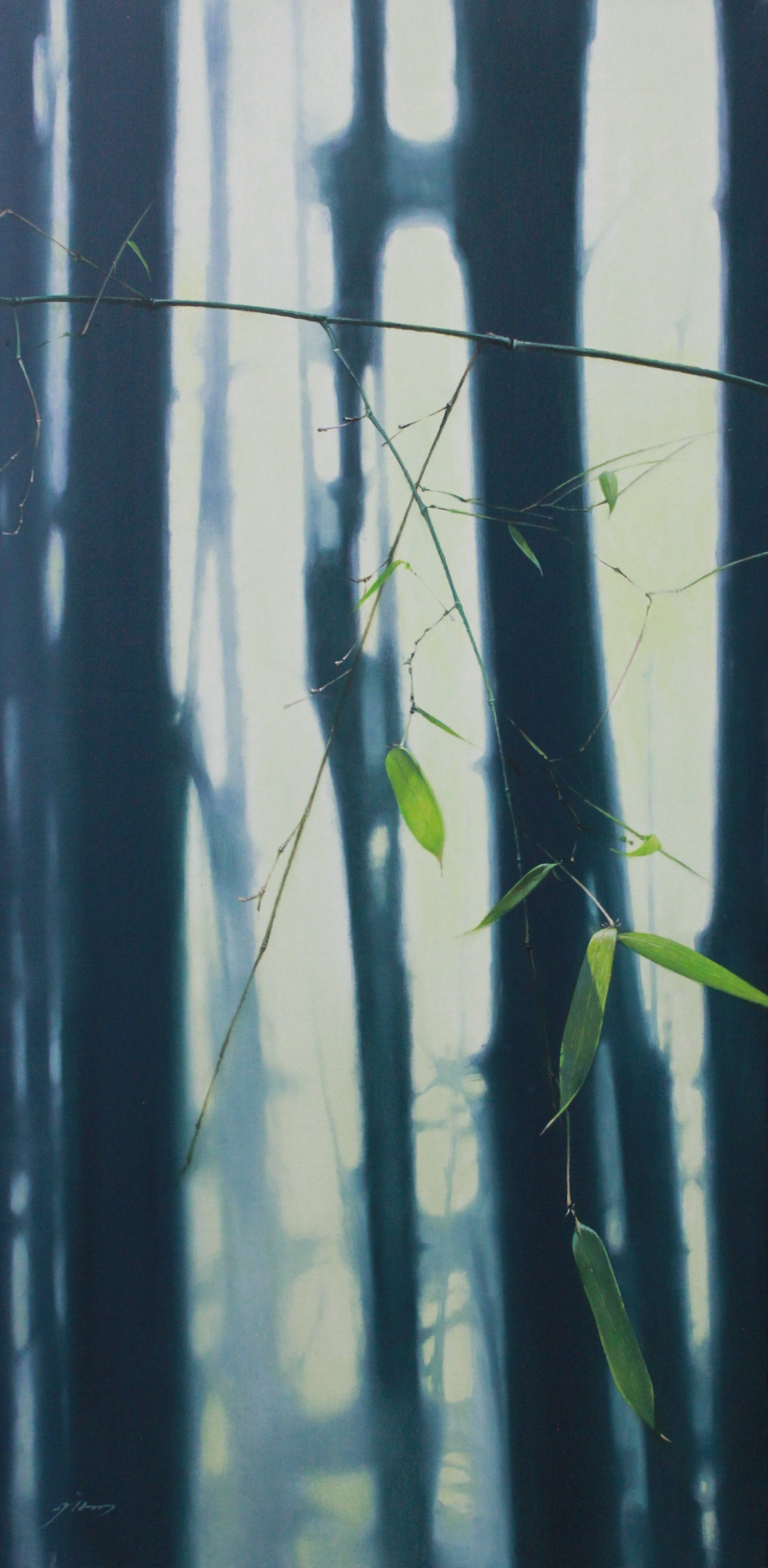 빛과 바람이 연출하는 대숲의 이미지를 나의 회화언어로 형상화 한 작품