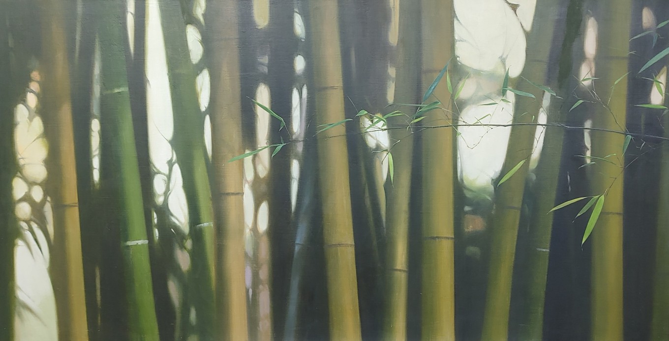 빛과 바람이 연출하는 대숲의 이미지를 나의 회화언어로 형상화 한 작품